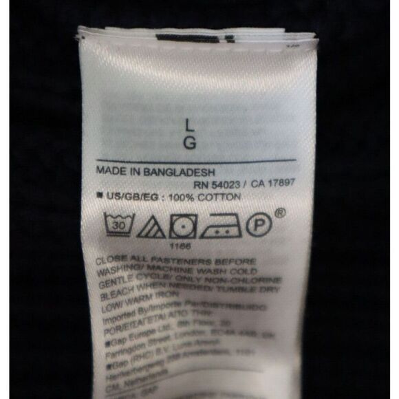 Gap 787070 Men Size L Heavy Knit Rib Shawl Collar Cardigan Navy Blue Cotton - Picture 6 of 8